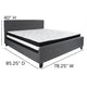 Dark Gray,King |#| King Size Button Tufted Upholstered Platform Bed in Dk Gray Fabric with Mattress