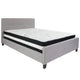 Light Gray,Queen |#| Queen Size Button Tufted Upholstered Platform Bed in Lt Gray Fabric w/ Mattress