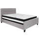 Light Gray,Full |#| Full Size Button Tufted Upholstered Platform Bed in Lt Gray Fabric with Mattress