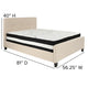 Beige,Full |#| Full Size Button Tufted Upholstered Platform Bed in Beige Fabric with Mattress