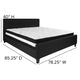 Black,King |#| King Size Button Tufted Upholstered Platform Bed in Black Fabric with Mattress