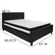 Black,Queen |#| Queen Size Button Tufted Upholstered Platform Bed in Black Fabric with Mattress