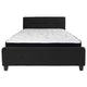 Black,Queen |#| Queen Size Button Tufted Upholstered Platform Bed in Black Fabric with Mattress