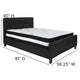 Black,Full |#| Full Size Button Tufted Upholstered Platform Bed in Black Fabric with Mattress