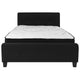 Black,Full |#| Full Size Button Tufted Upholstered Platform Bed in Black Fabric with Mattress