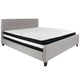 Light Gray,King |#| King Size Button Tufted Upholstered Platform Bed in Lt Gray Fabric with Mattress