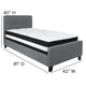 Dark Gray,Twin |#| Twin Size Button Tufted Upholstered Platform Bed in Dk Gray Fabric with Mattress