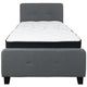 Dark Gray,Twin |#| Twin Size Button Tufted Upholstered Platform Bed in Dk Gray Fabric with Mattress