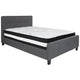 Dark Gray,Full |#| Full Size Button Tufted Upholstered Platform Bed in Dk Gray Fabric w/ Mattress