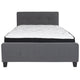 Dark Gray,Full |#| Full Size Button Tufted Upholstered Platform Bed in Dk Gray Fabric w/ Mattress