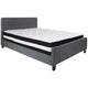 Dark Gray,Queen |#| Queen Size Button Tufted Upholstered Platform Bed in Dk Gray Fabric w/ Mattress