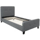 Dark Gray,Twin |#| Twin Tufted Platform Bed in Dark Gray Fabric with 10 Inch Pocket Spring Mattress