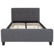 Dark Gray,Full |#| Full Tufted Platform Bed in Dark Gray Fabric with 10 Inch Pocket Spring Mattress