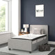 Light Gray,Twin |#| Twin Tufted Platform Bed in Light Gray Fabric with 10in. Pocket Spring Mattress