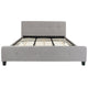 Light Gray,King |#| King Tufted Platform Bed in Light Gray Fabric with 10in. Pocket Spring Mattress