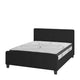 Black,Queen |#| Queen Tufted Platform Bed in Black Fabric with 10 Inch Pocket Spring Mattress