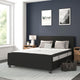 Black,Queen |#| Queen Tufted Platform Bed in Black Fabric with 10 Inch Pocket Spring Mattress