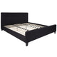 Black,King |#| King Tufted Platform Bed in Black Fabric with 10 Inch Pocket Spring Mattress