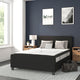 Black,Full |#| Full Tufted Platform Bed in Black Fabric with 10 Inch Pocket Spring Mattress