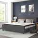 Dark Gray,King |#| King Tufted Platform Bed in Dark Gray Fabric with 10 Inch Pocket Spring Mattress