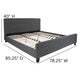 Dark Gray,King |#| King Tufted Platform Bed in Dark Gray Fabric with 10 Inch Pocket Spring Mattress