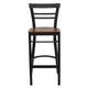 Cherry Wood Seat/Black Metal Frame |#| Black Two-Slat Ladder Back Metal Restaurant Barstool - Cherry Wood Seat