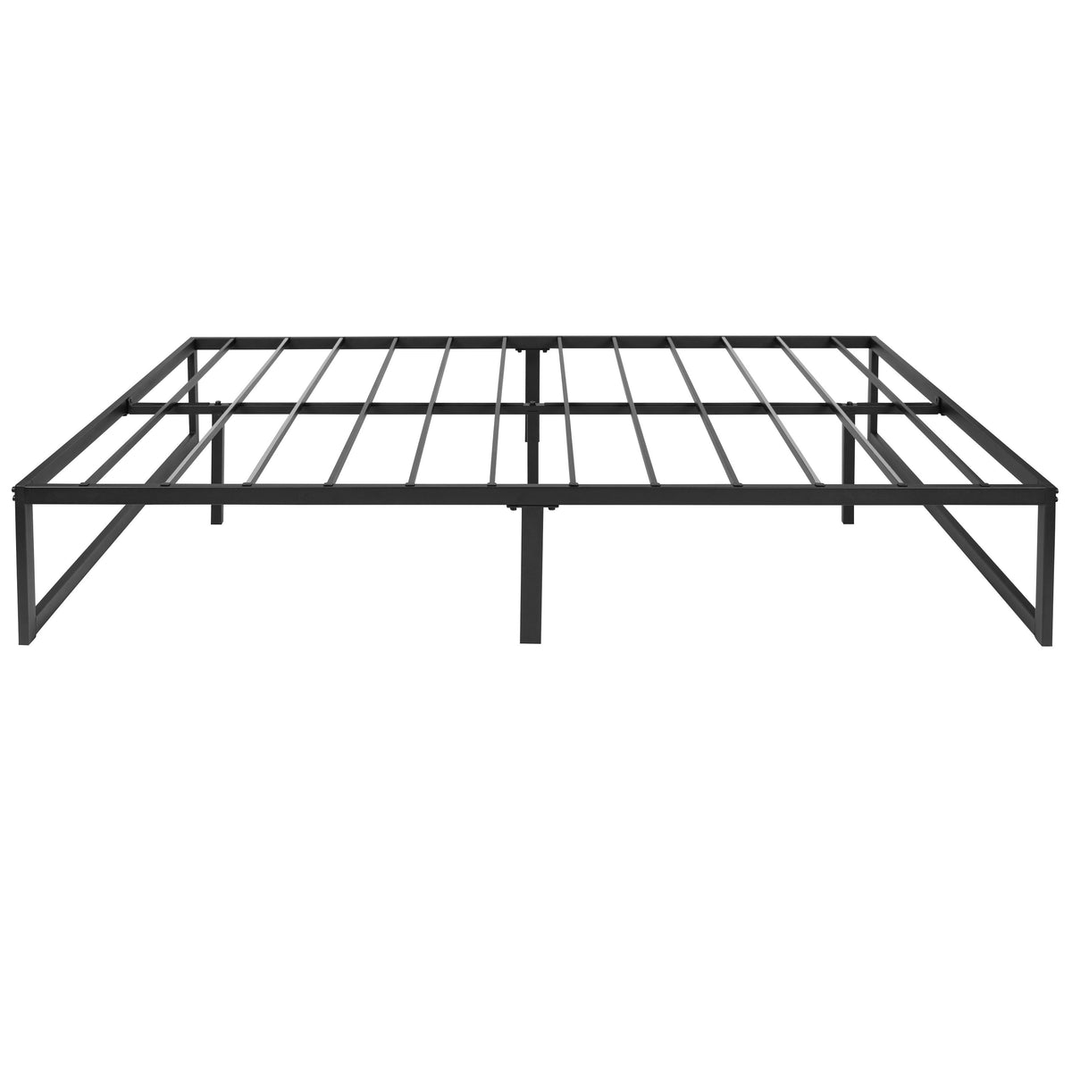 Full |#| 14inch Full Metal Platform Bed Frame with Steel Slat Supports-No Foundation Needed