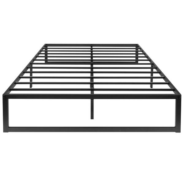 Full |#| 14inch Full Metal Platform Bed Frame with Steel Slat Supports-No Foundation Needed
