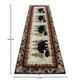 Brown,3' x 10' |#| Wandering Bear and Cub Rustic Olefin Area Rug in Brown - Jute Backing - 3' x 10'