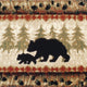 Brown,3' x 10' |#| Wandering Bear and Cub Rustic Olefin Area Rug in Brown - Jute Backing - 3' x 10'