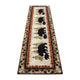 Brown,2' x 7' |#| Wandering Bear and Cub Rustic Olefin Area Rug in Brown - Jute Backing - 2' x 7'