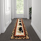 Brown,2' x 7' |#| Wandering Bear and Cub Rustic Olefin Area Rug in Brown - Jute Backing - 2' x 7'