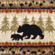 Brown,2' x 7' |#| Wandering Bear and Cub Rustic Olefin Area Rug in Brown - Jute Backing - 2' x 7'