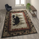 Brown,8' x 10' |#| Wandering Bear and Cub Rustic Olefin Area Rug in Brown - Jute Backing - 8' x 10'