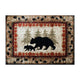 Brown,5' x 7' |#| Wandering Bear and Cub Rustic Olefin Area Rug in Brown - Jute Backing - 5' x 7'