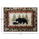 Brown,6' x 9' |#| Wandering Bear and Cub Rustic Olefin Area Rug in Brown - Jute Backing - 6' x 9'