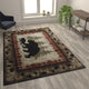 Brown,6' x 9' |#| Wandering Bear and Cub Rustic Olefin Area Rug in Brown - Jute Backing - 6' x 9'