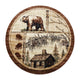 Beige,6' Round |#| Wildlife Themed Plush Indoor Area Rug in Shades of Brown - 6' x 6'