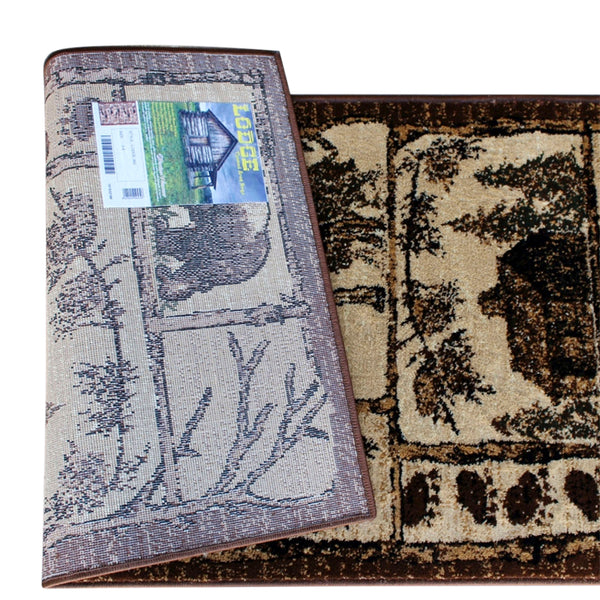 Brown,2' x 7' |#| Wildlife Themed Plush Indoor Area Rug in Shades of Brown - 2' x 7'