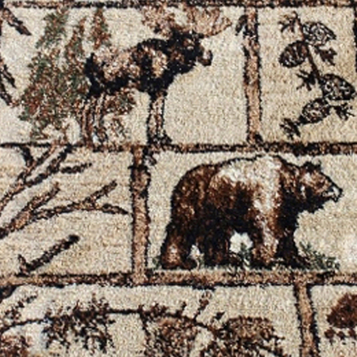 Brown,2' x 7' |#| Wildlife Themed Plush Indoor Area Rug in Shades of Brown - 2' x 7'