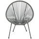 Grey |#| Grey Papasan Oval Woven Basket Bungee Lounge Chair - Indoor/Outdoor Furniture