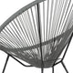 Grey |#| Grey Papasan Oval Woven Basket Bungee Lounge Chair - Indoor/Outdoor Furniture