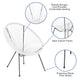 White |#| White Papasan Oval Woven Basket Bungee Lounge Chair - Indoor/Outdoor Furniture