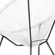 White |#| White Papasan Oval Woven Basket Bungee Lounge Chair - Indoor/Outdoor Furniture