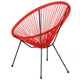 Red |#| Red Papasan Oval Woven Basket Bungee Lounge Chair - Indoor/Outdoor Furniture