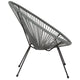 Grey |#| Grey Papasan Oval Woven Basket Bungee Lounge Chair - Indoor/Outdoor Furniture