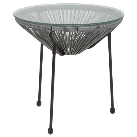 Valencia Oval Comfort Series Take Ten Rattan Table with Glass Top