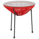 Red |#| Red Rattan Bungee Table with Glass Top - Living Room Furniture