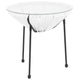 White |#| White Rattan Bungee Table with Glass Top - Living Room Furniture