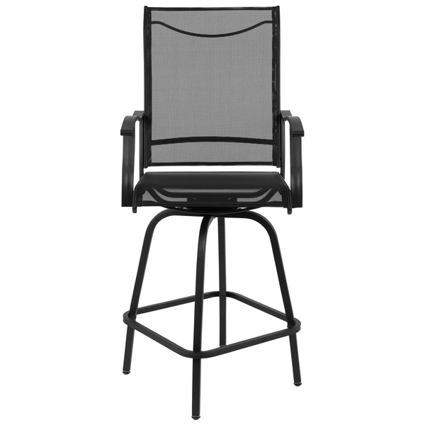 Black |#| Outdoor Stool - 30 inch Patio Bar Stool / Garden Chair, Black (Set of 2)